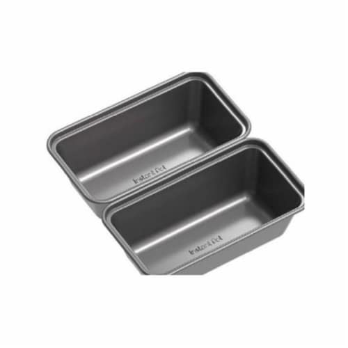 GoodCook Set of 2 Medium 8 x 4 Nonstick Steel Bread Loaf Pans, Gray