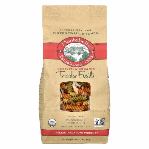Montebello Organic Tricolor Fusilli - 16 oz (454 g) Perspective: front