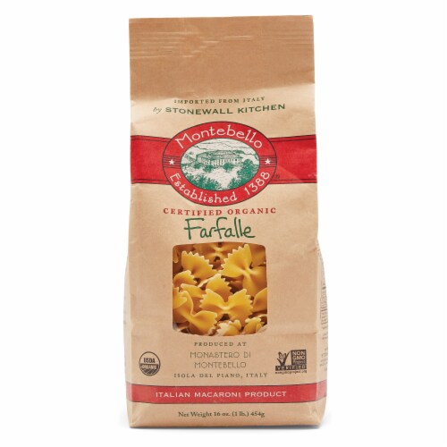 Montebello Organic Farfalle Pasta Perspective: front