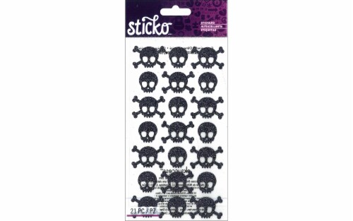 EK Sticko Metallic Black Skulls Stickers Perspective: front