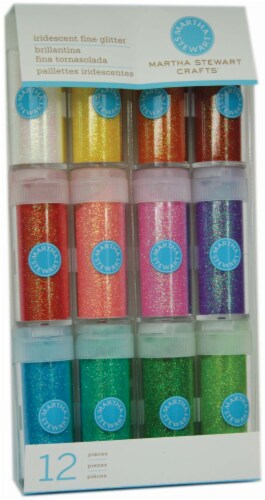 Martha Stewart Crafts Iridescent Glitter - 12 Count - Multi-Color Perspective: front
