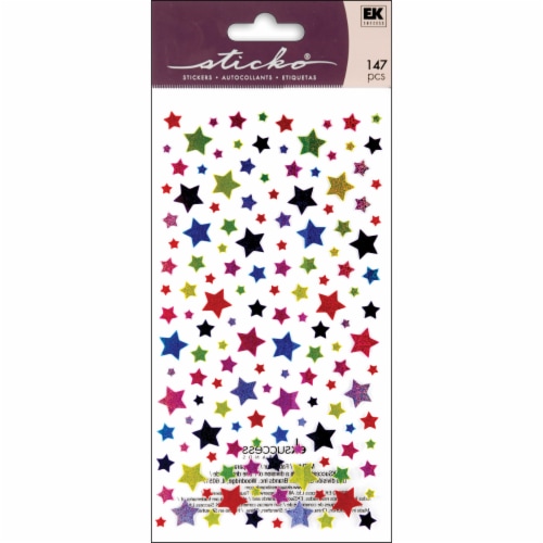 Sticko® Shimmery Stars Stickers Perspective: front