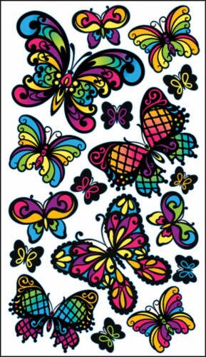 Sticko Stickers-Stained Glass Butterfly Perspective: front