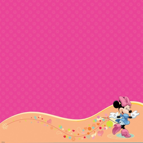 Disney Glittered Thermography Paper 12 X12 -Mickey Family - Minnie Mouse Perspective: front