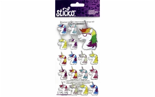 EK Success Sticko Sweet Unicorns Sticker Sheet Perspective: front