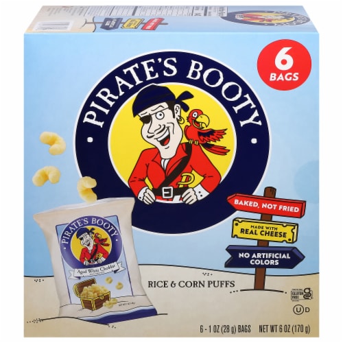 Pirate's Booty® Ages White Cheddar Rice and Corn Puffs Multipack Perspective: front
