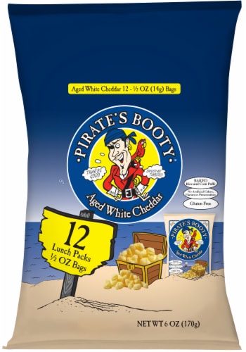 Pirate's Booty® Aged White Cheddar Rice & Corn Puffs Lunch Bags Perspective: front