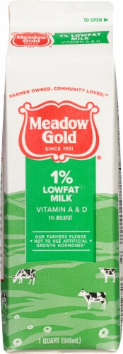 Meadow Gold 1% Lowfat Milk Perspective: front