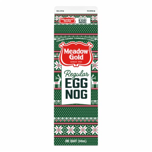 Meadow Gold Regular Eggnog Paper Carton Perspective: front