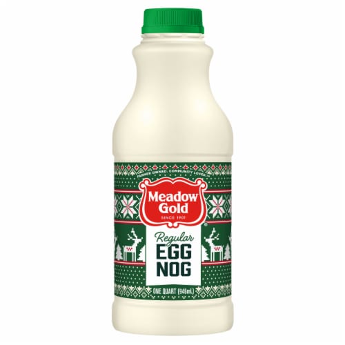 Meadow Gold Regular Eggnog Plastic Bottle Perspective: front