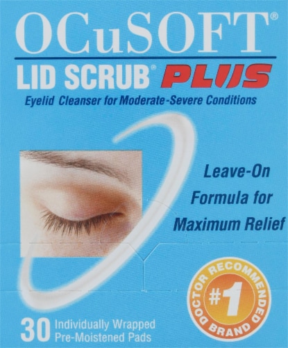 OCuSOFT Lid Scrub Plus Eyelid Cleanser Premoistened Pads 30 Count Perspective: front