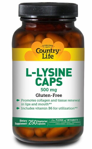 Country Life L-Lysine Capsules Perspective: front