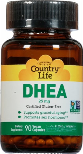 Country Life DHEA Capsules 25 mg Perspective: front