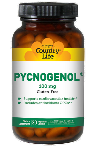 Country Life Pycnogenol 100 mg Vegetarian Capsules Perspective: front