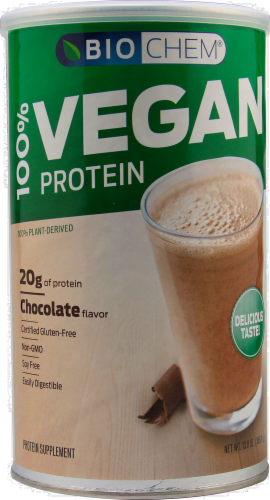 BioChem Chocolate Vegan Protein Perspective: front