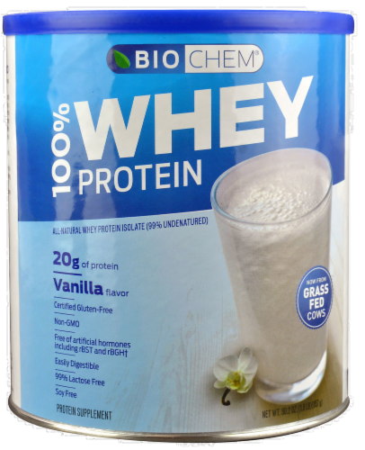 BioChem Vanilla Whey Protein Perspective: front