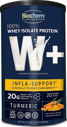Biochem® W+ Infla Support™ Turmeric 100% Whey Isolate Protein Perspective: front