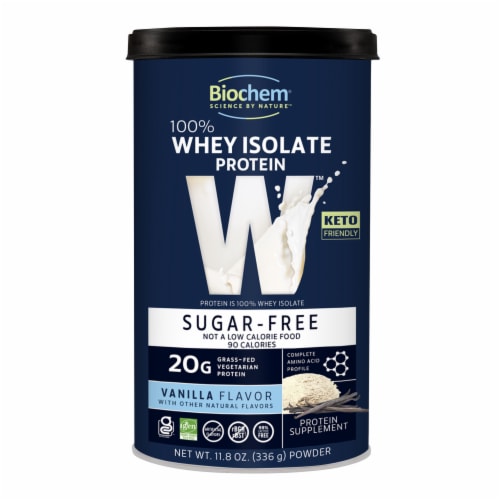 BioChem® Sugar Free Vanilla 100% Whey Protein Perspective: front