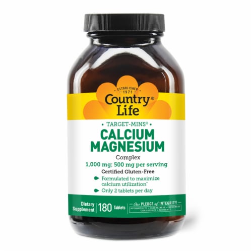 Country Life Calcium-Magnesium Complex 1000 mg - 500 mg Tablets Perspective: front