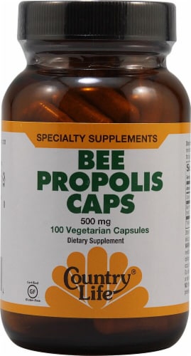 Country Life Bee Propolis Capsules 500 mg Perspective: front