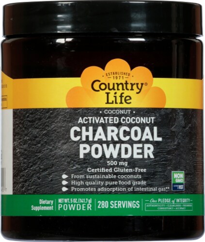 Country Life Activated Coconut Charcoal Powder Perspective: front
