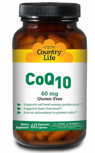Country Life CoQ10 Capsules 60 mg Perspective: front