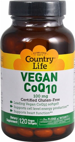 Country Life Vegan CoQ10 Vegan Softgels 100 mg Perspective: front