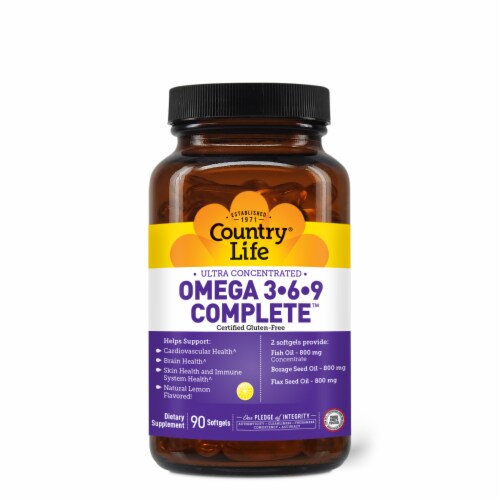 Country Life Ultra Concentrated Omega 3-6-9 Complete Softgels Perspective: front