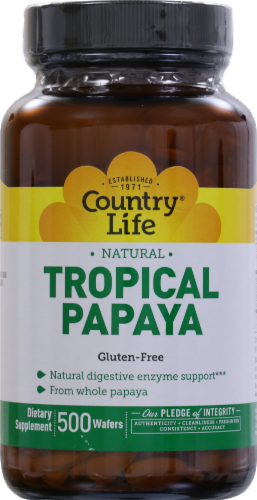 Country Life Tropical Papaya Gluten Free Wafers Perspective: front