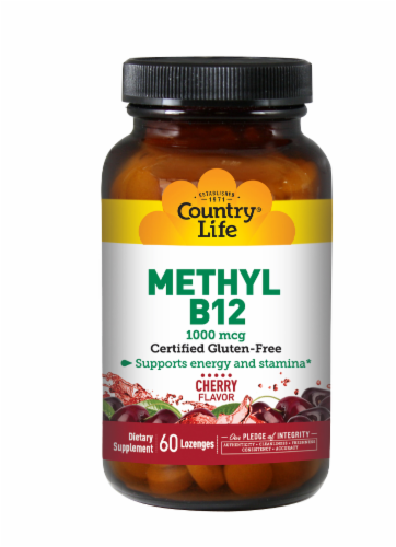 Country Life Methyl B-12 Cherry Flavor Lozenges Perspective: front