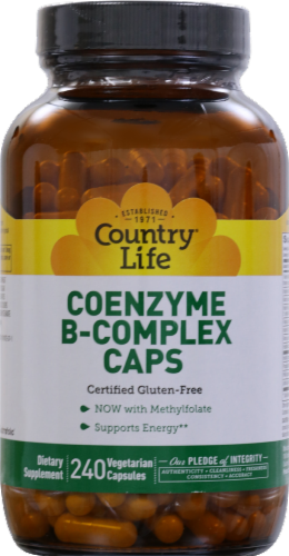 Country Life Coenzyme B-Complex Vegetarian Capsules 240 Count Perspective: front