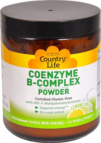 Country Life Coenzyme B-Complex Lemon Lime Flavor Powder Perspective: front