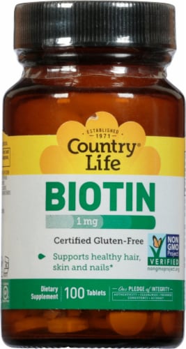 Country Life 1000 Mcg High Potency Biotin Perspective: front