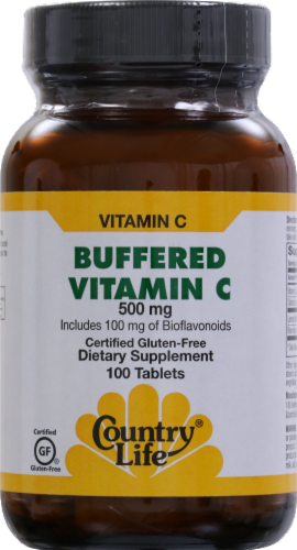 Country Life Buffered Vitamin C Tablets Perspective: front