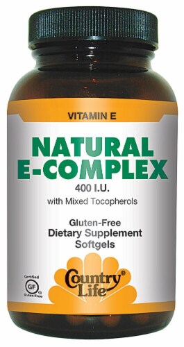 Country Life Natural E-Complex Softgels 400 IU 180 Count Perspective: front