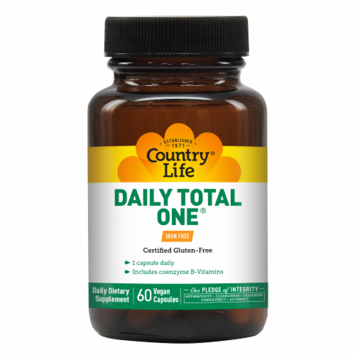 Country Life Daily Total One Iron Free Vegetarian Capsules Perspective: front