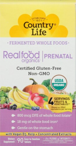 Realfood Organics Prenatal Daily Nutrition Tablets Perspective: front