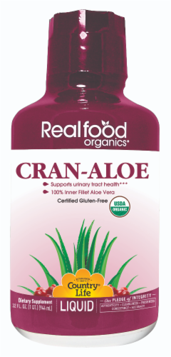 Realfood Organics Cran-Aloe Liquid Perspective: front