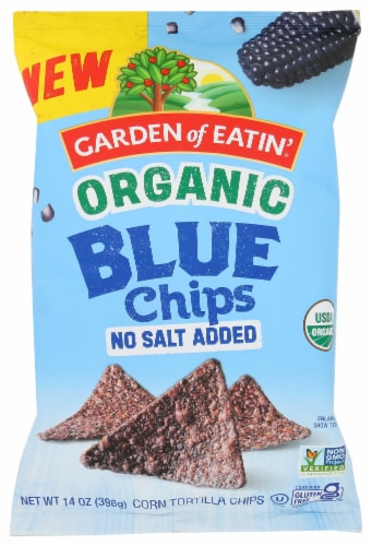 Garden of Eatin'® Organic Tortilla Blue Corn Non-Salted Chips Perspective: front