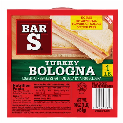 Turkey Bologna Sliced Deli-Style Lunch Meat Perspective: front