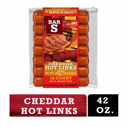 Cheddar Hot Links Southwestern Style Sausages Perspective: front