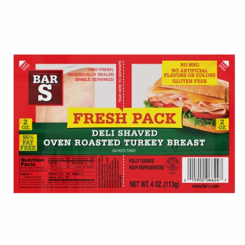 Fresh Pack Deli Shaved Oven Roasted Turkey Breast Lunch Meat Perspective: front