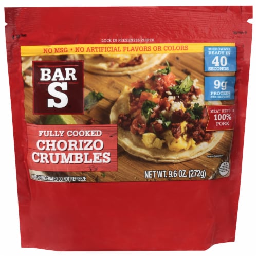 Bar-S Fully Cooked Chorizo Sausage Crumbles Perspective: front