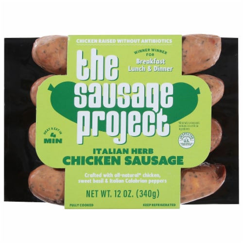 The Sausage Project Italian Herb Chicken Sausage Perspective: front