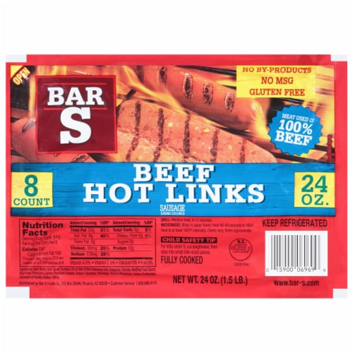 Bar-S® Beef Hot Links Perspective: front
