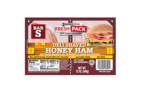 Bar-S Fresh Pack Deli Shaved Honey Ham Perspective: front