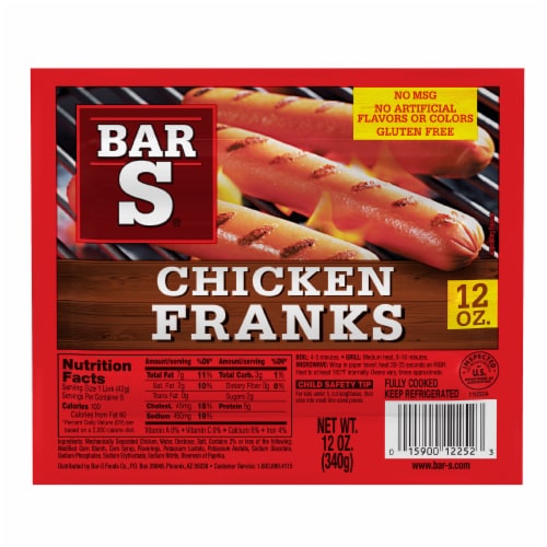 Chicken Franks Hot Dogs Perspective: front