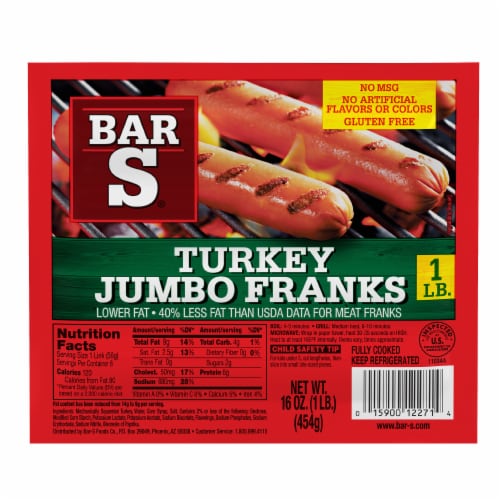 Turkey Jumbo Franks Hot Dogs Perspective: front