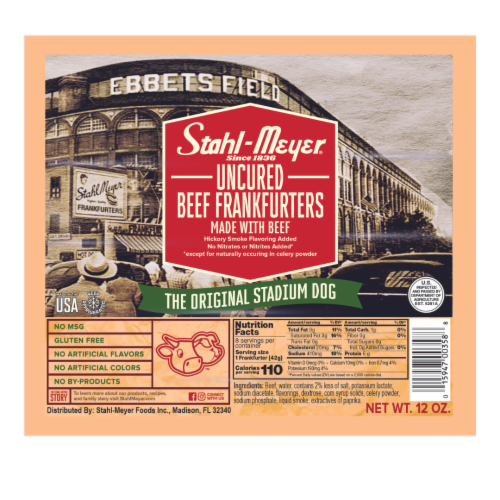 Stahl-Meyer® Uncured Beef Frankfurters Perspective: front