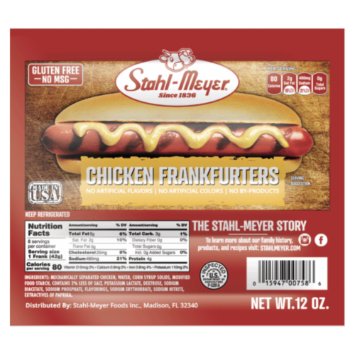 Stahl-Meyer® Chicken Frankfurters Perspective: front
